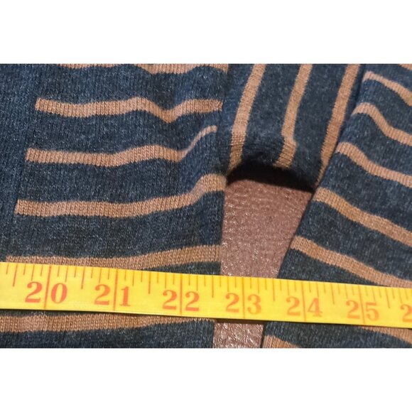 GUARDAROBA  Striped Black Brown Wool Cashmere Angora Sweater Dress Lace Accent - Picture 3 of 7